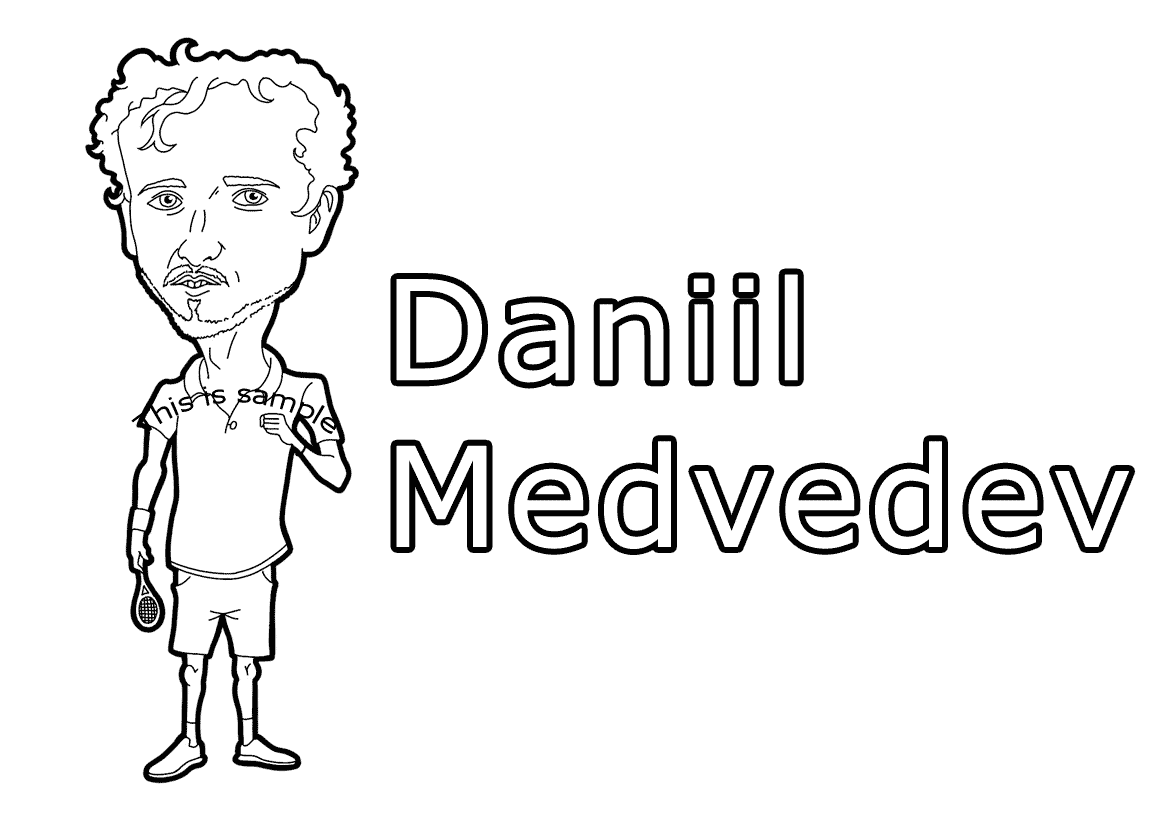 Daniil Medvedev Coloring Pages