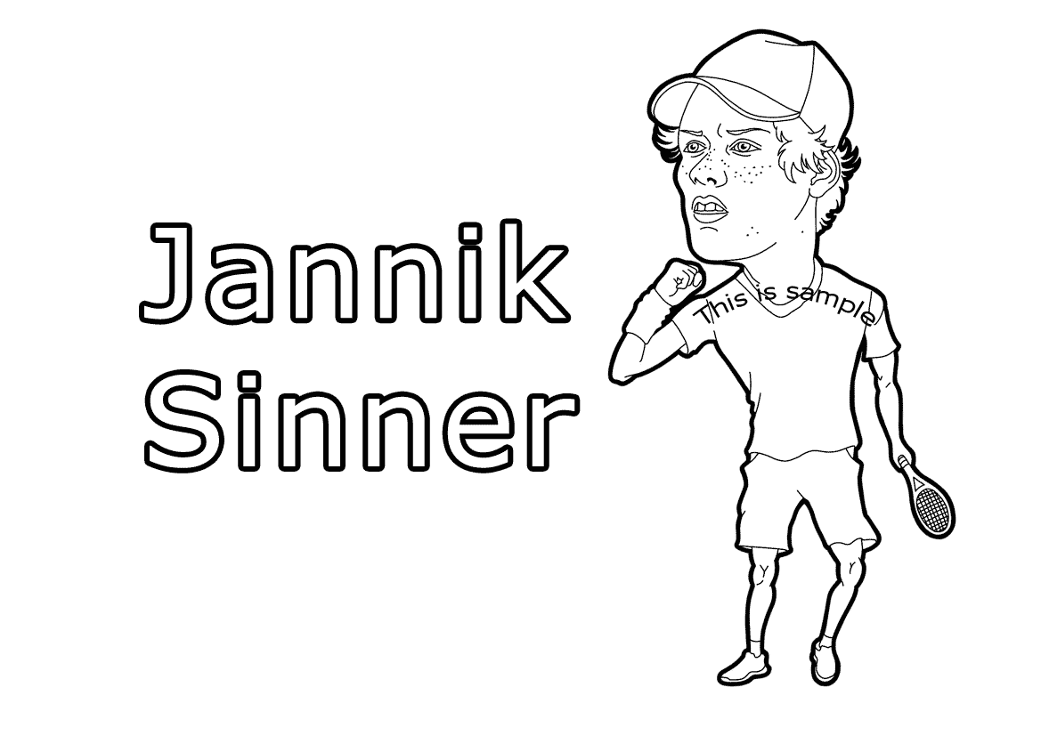 Jannik Sinner Coloring Pages