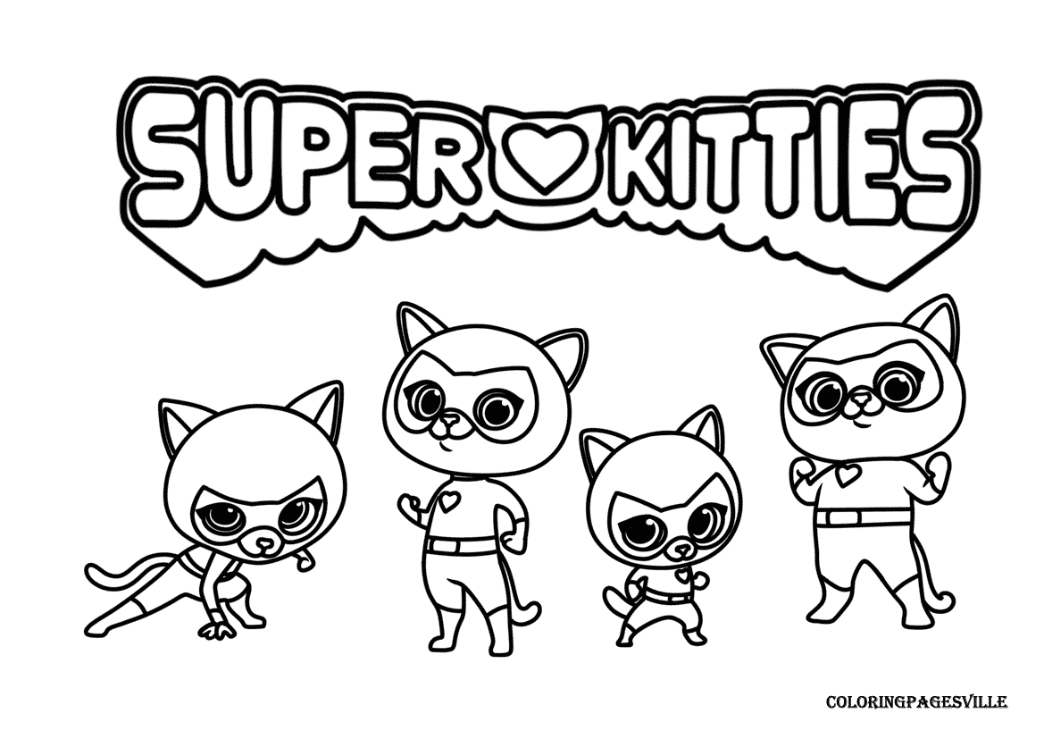 SuperKitties coloring pages